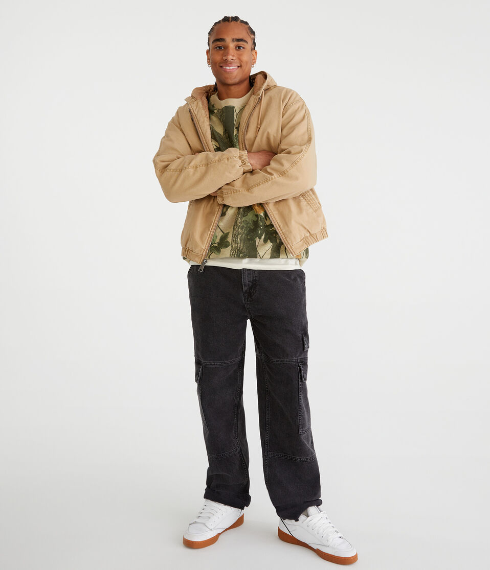 Aéropostale Relaxed Cargo Jean Grey Wash