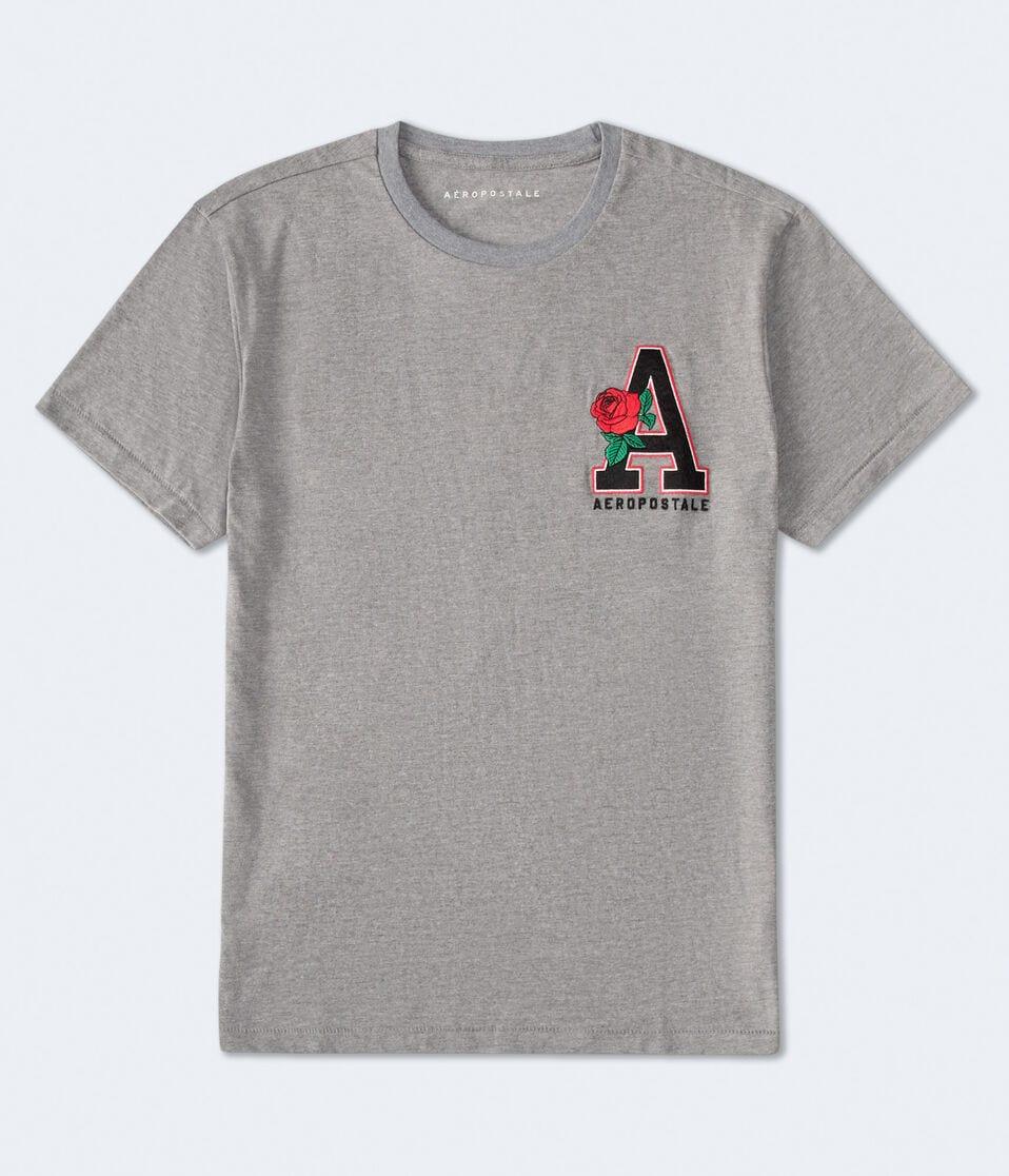 aéropostale Aeropostale Rose Appliqué Graphic Tee med hthr grey