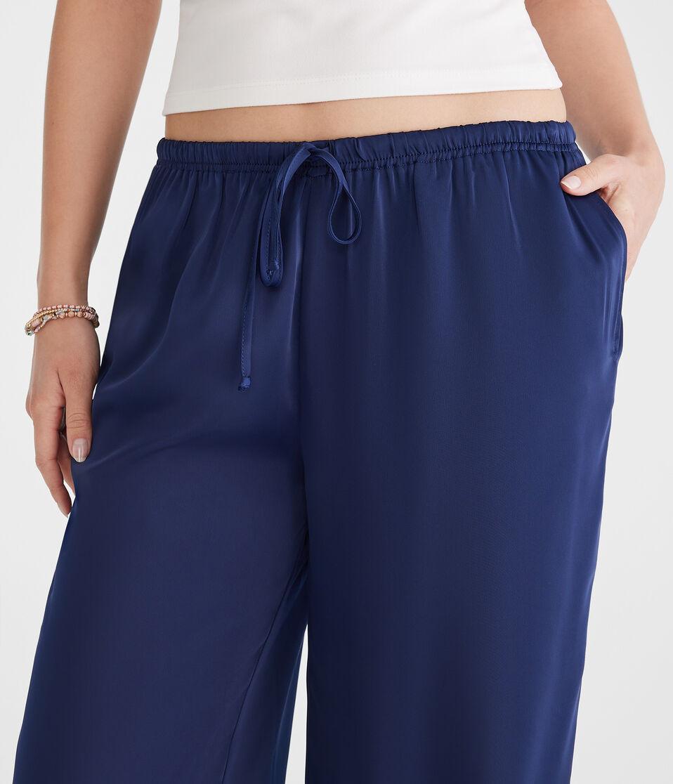 Aéropostale Satin Wide Leg Pants Naval Blue