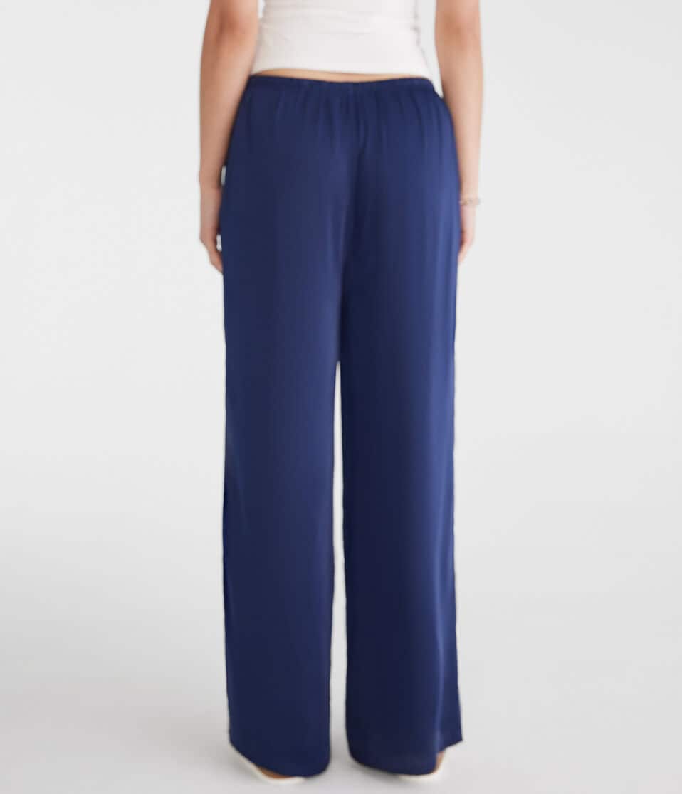Aéropostale Satin Wide Leg Pants Naval Blue