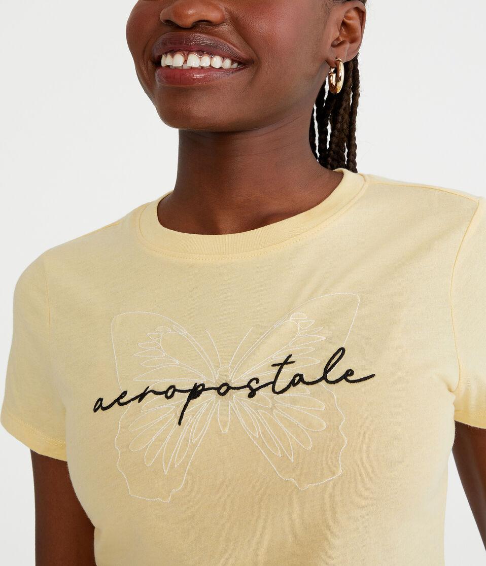 Aéropostale Aeropostale Script Butterfly Graphic Tee Golden Haze