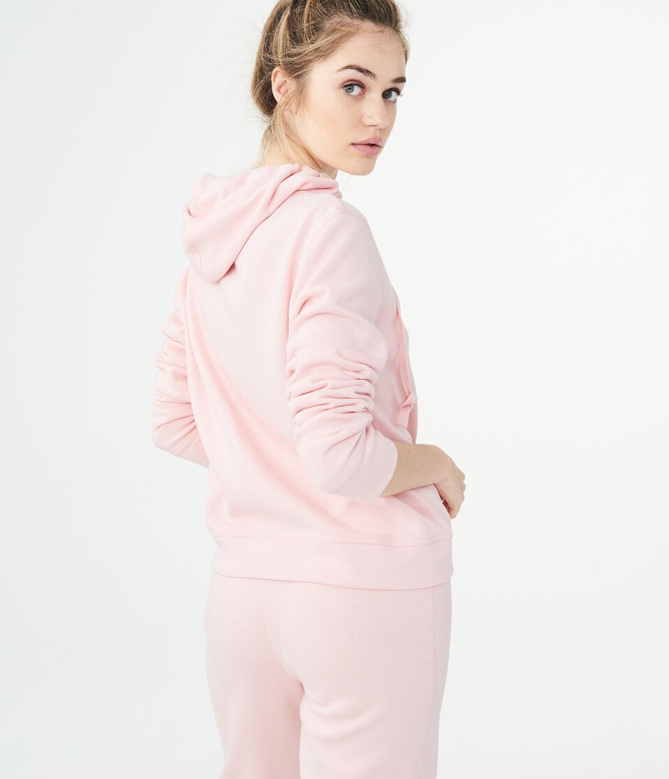 Aéropostale Script Logo Pullover Hoodie Pink Tulip