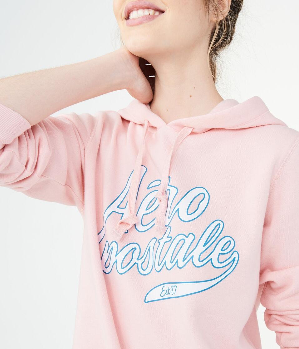 Aéropostale Script Logo Pullover Hoodie Pink Tulip