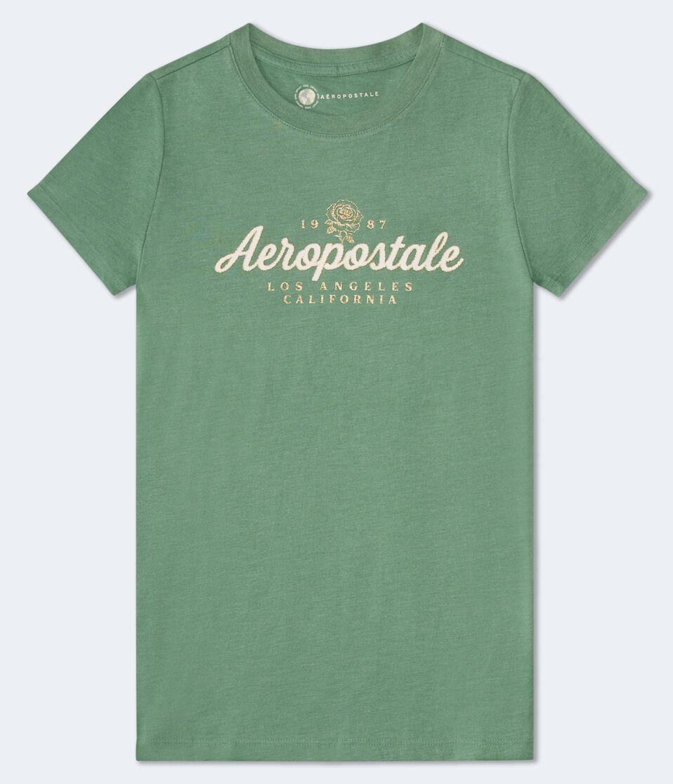 aéropostale Aeropostale Script Rose Glitter Graphic Tee tree frog