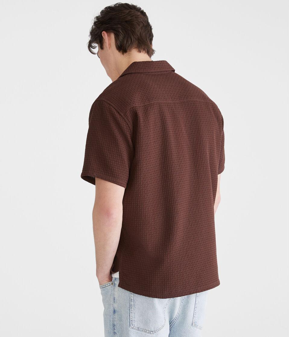 Aéropostale Short Sleeve Textured Shirt Raisin