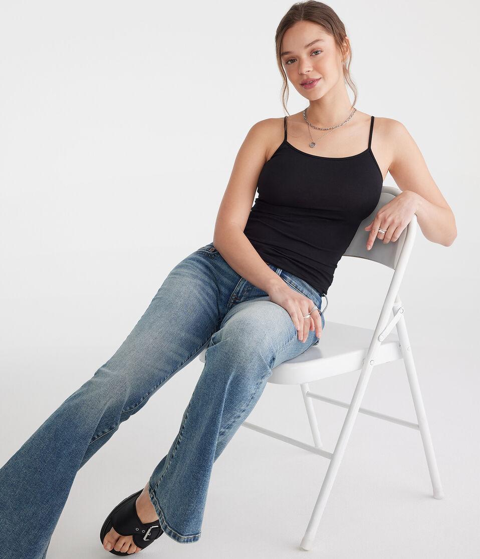Aéropostale Solid Basic Cami Black Fox