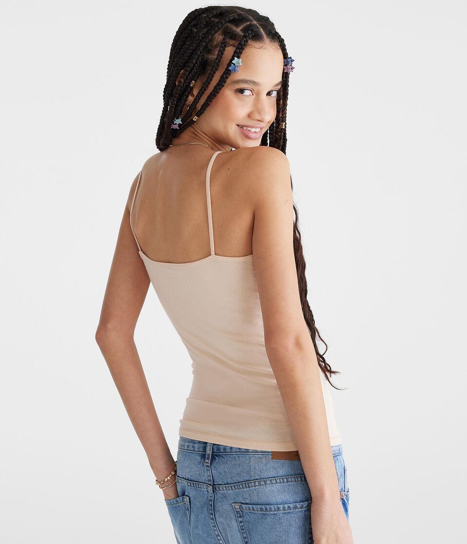 Aéropostale Solid Basic Cami Cosmetic Beige
