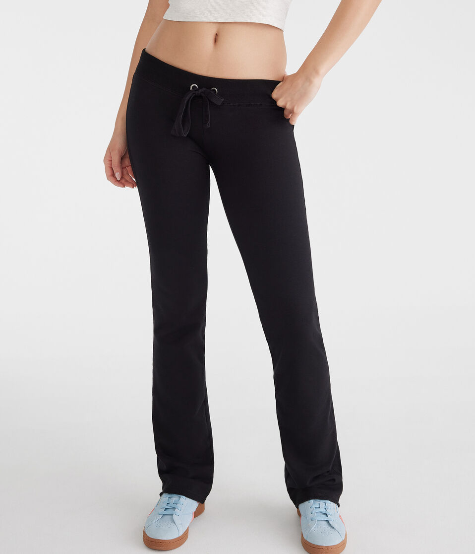aéropostale Solid Fit & Flare Sweatpants black fox