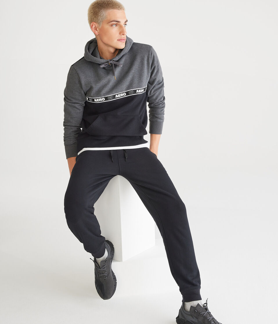 Aéropostale Solid Jogger Sweatpants Black Fox