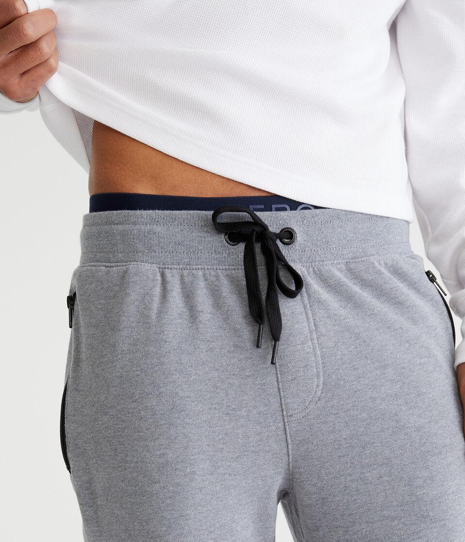 Aéropostale Solid Jogger Sweatpants Med Hthr Grey