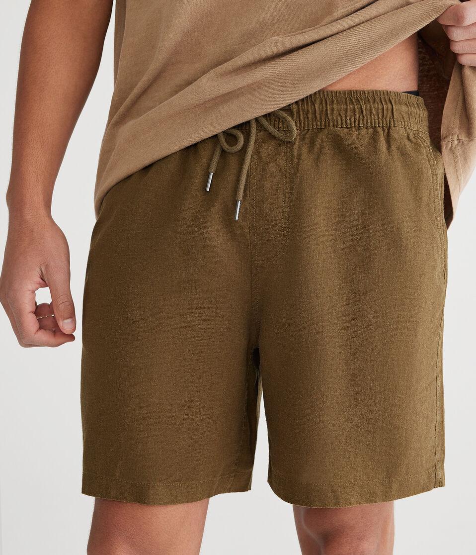 Aéropostale Solid Linen Shorts 7" Eucalyptus