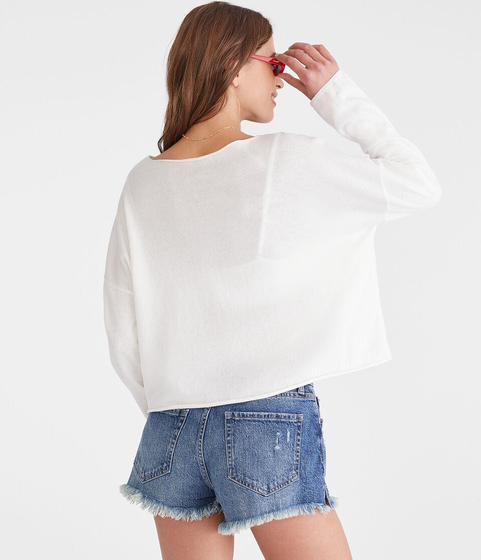 Aéropostale Strawberry Slash-Neck Sweater Nude