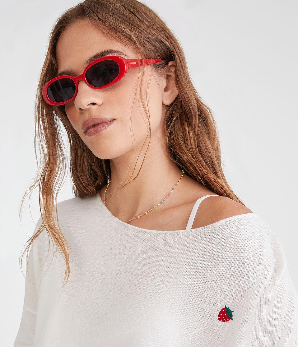 Aéropostale Strawberry Slash-Neck Sweater Nude