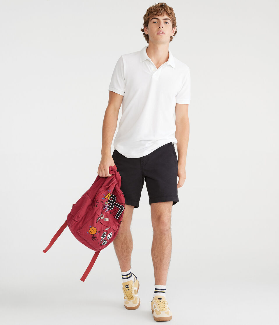 Aéropostale Stretch Chino Shorts 7.5" Black Fox