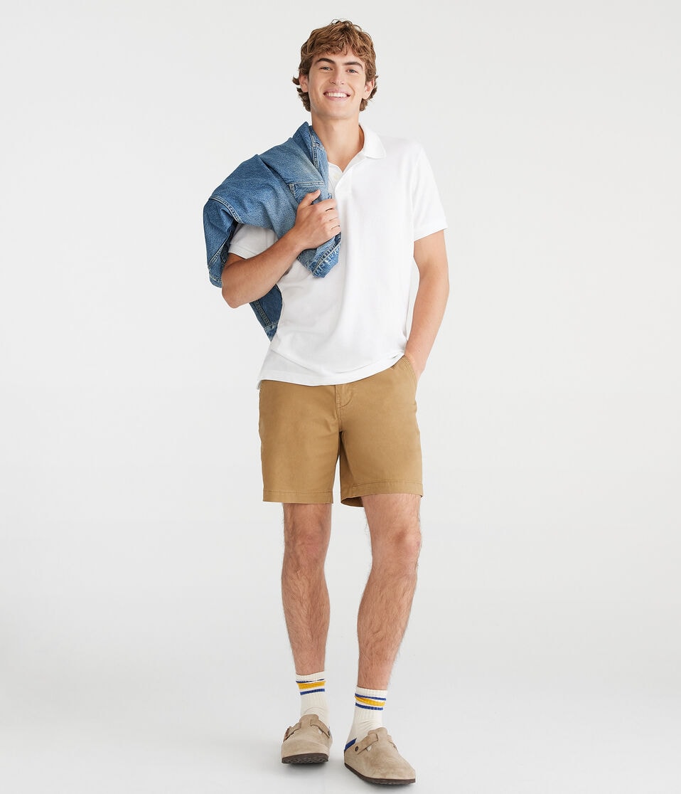Aéropostale Stretch Chino Shorts 7.5" Sandalwood