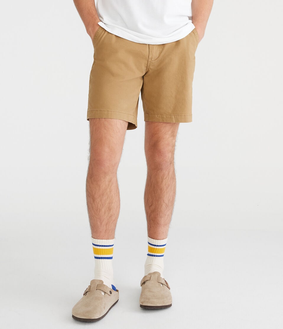 aéropostale Stretch Chino Shorts 7.5" sandalwood
