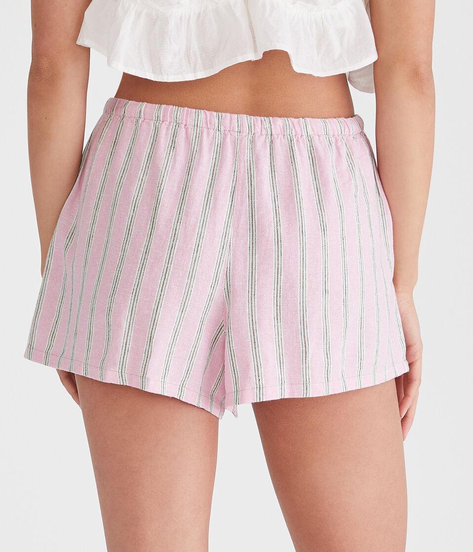 Aéropostale Striped Linen Boxer Shorts Azalea Pink