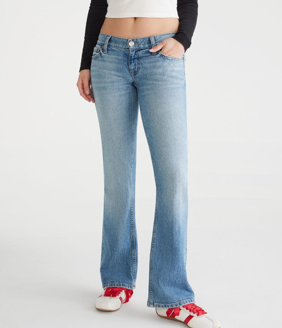 aéropostale Super Low-Rise Flare Jean medium wash