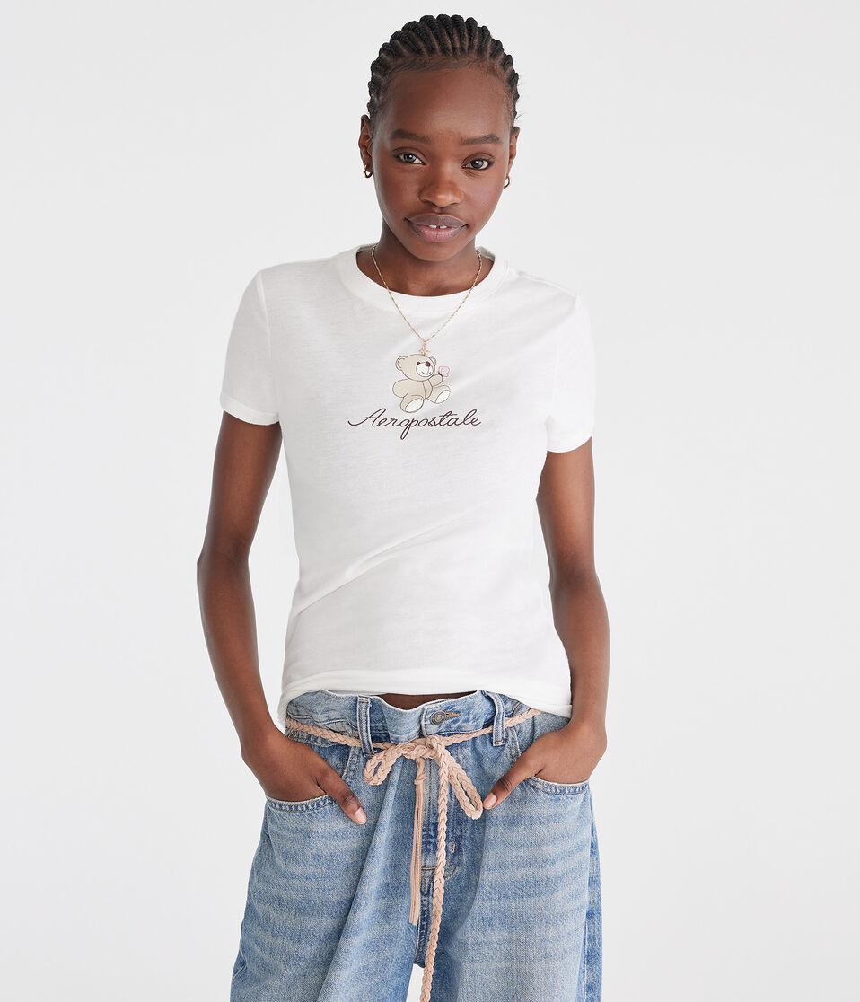 aéropostale Aeropostale Teddy Bear Graphic Tee cream