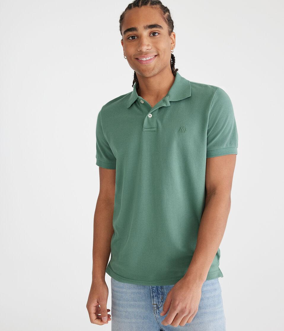 Aéropostale Tonal A87 Logo Piqué Polo Basque Olive