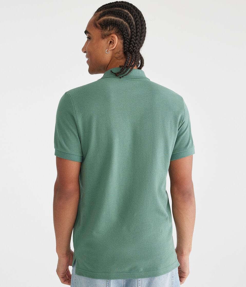 Aéropostale Tonal A87 Logo Piqué Polo Basque Olive