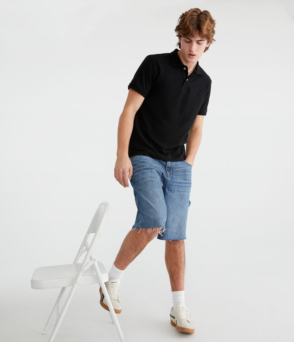 Aéropostale Tonal A87 Logo Piqué Polo Black Fox