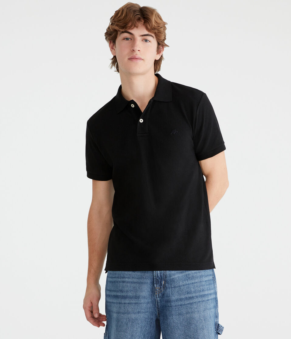 aéropostale Tonal A87 Logo Piqué Polo black fox