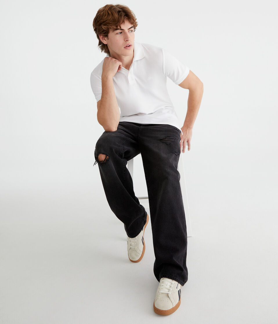 Aéropostale Tonal A87 Logo Piqué Polo Bleach