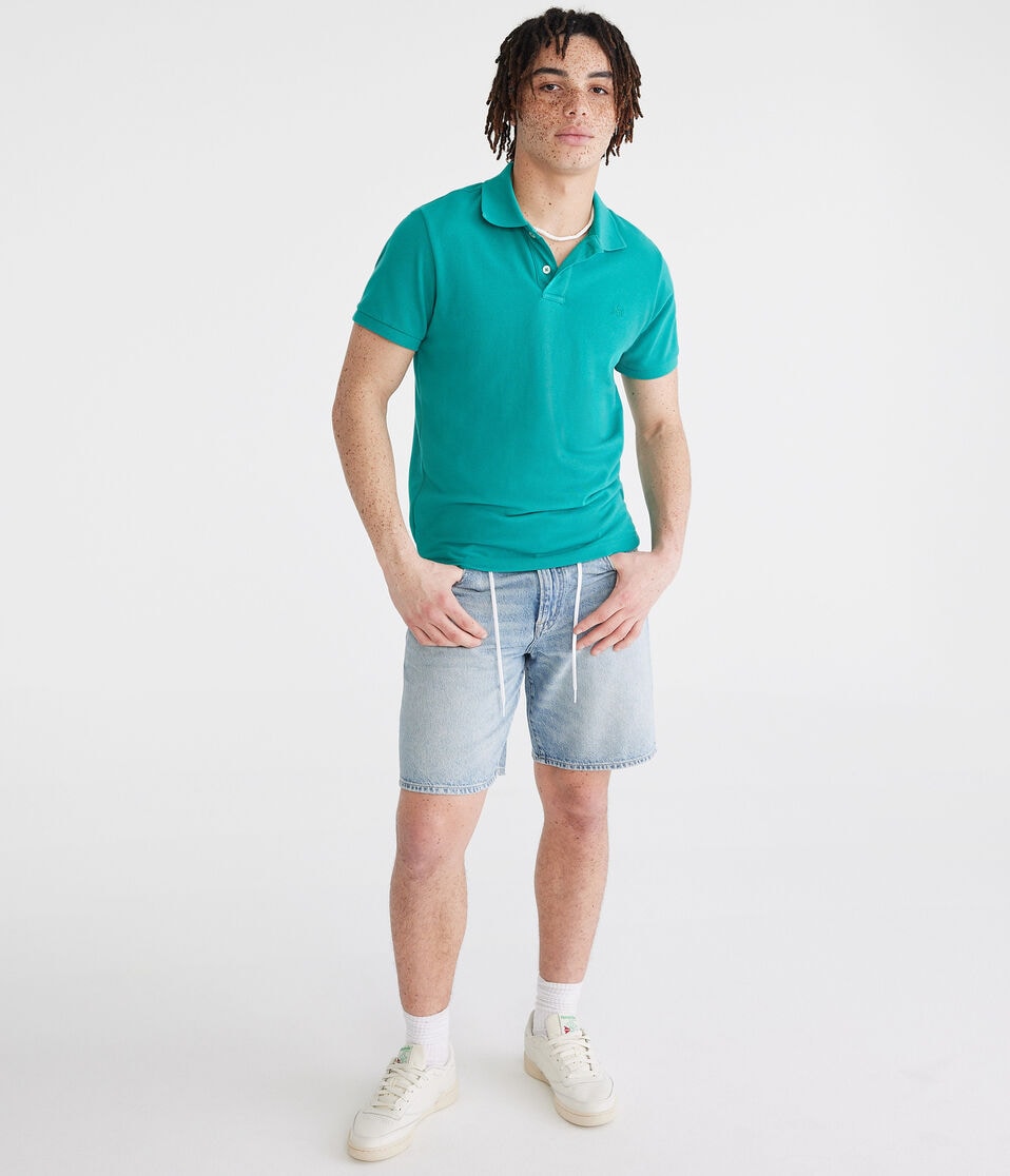 Aéropostale Tonal A87 Logo Piqué Polo Green