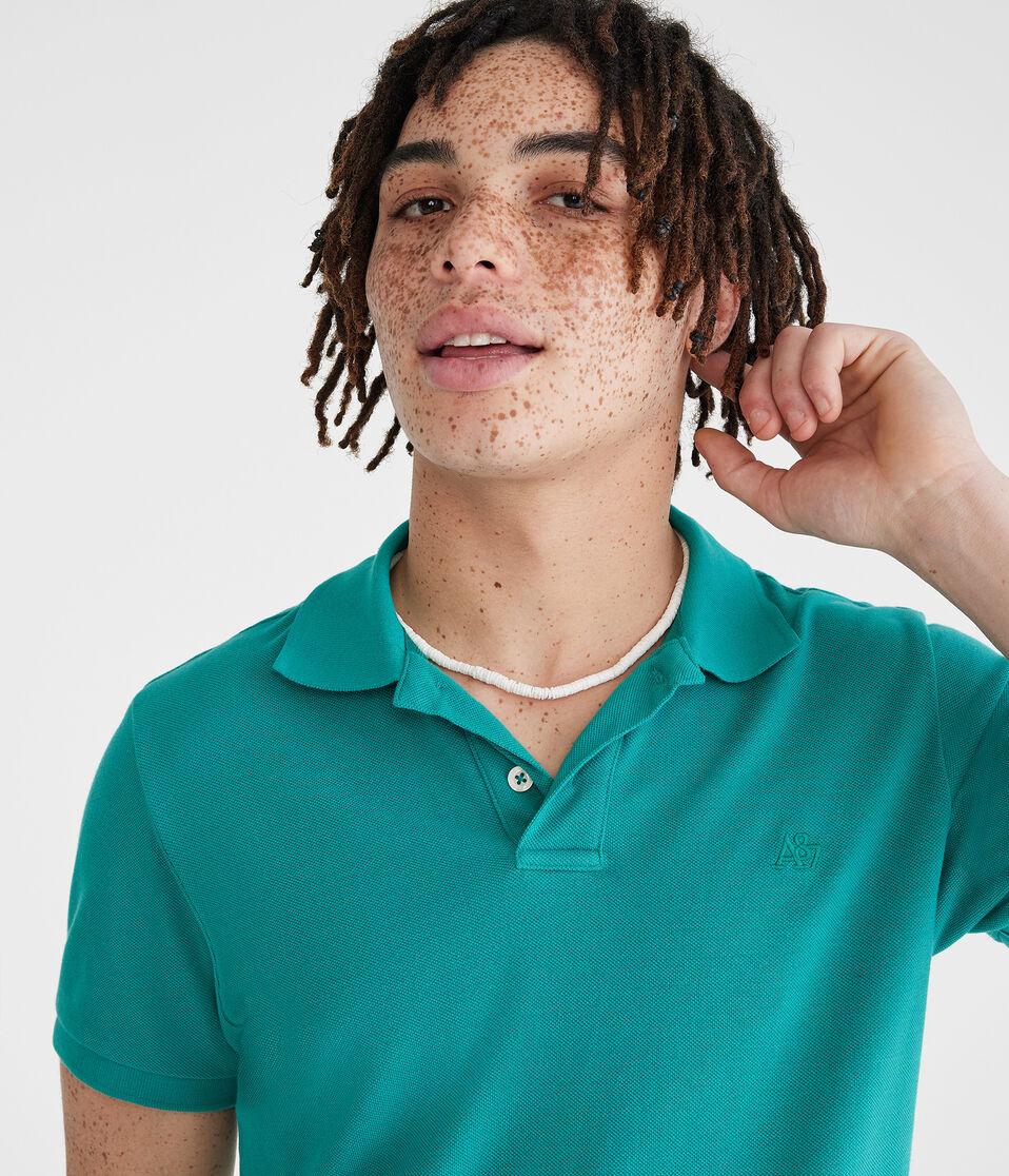 Aéropostale Tonal A87 Logo Piqué Polo Green