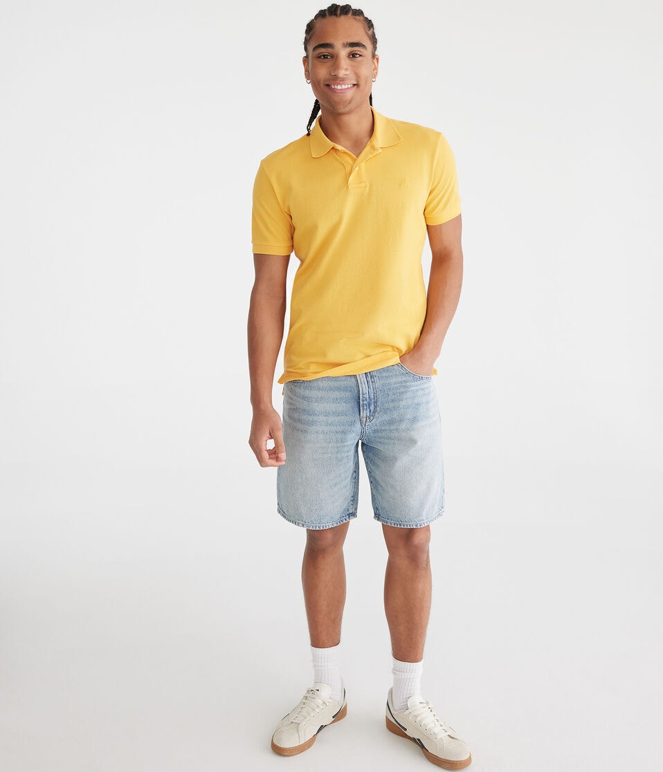 Aéropostale Tonal A87 Logo Piqué Polo Melon Mania