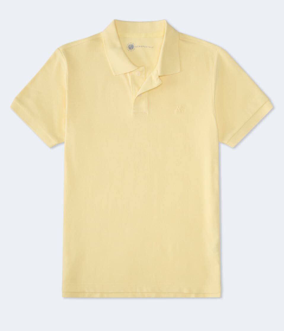 aéropostale Tonal A87 Logo Piqué Polo pale banana