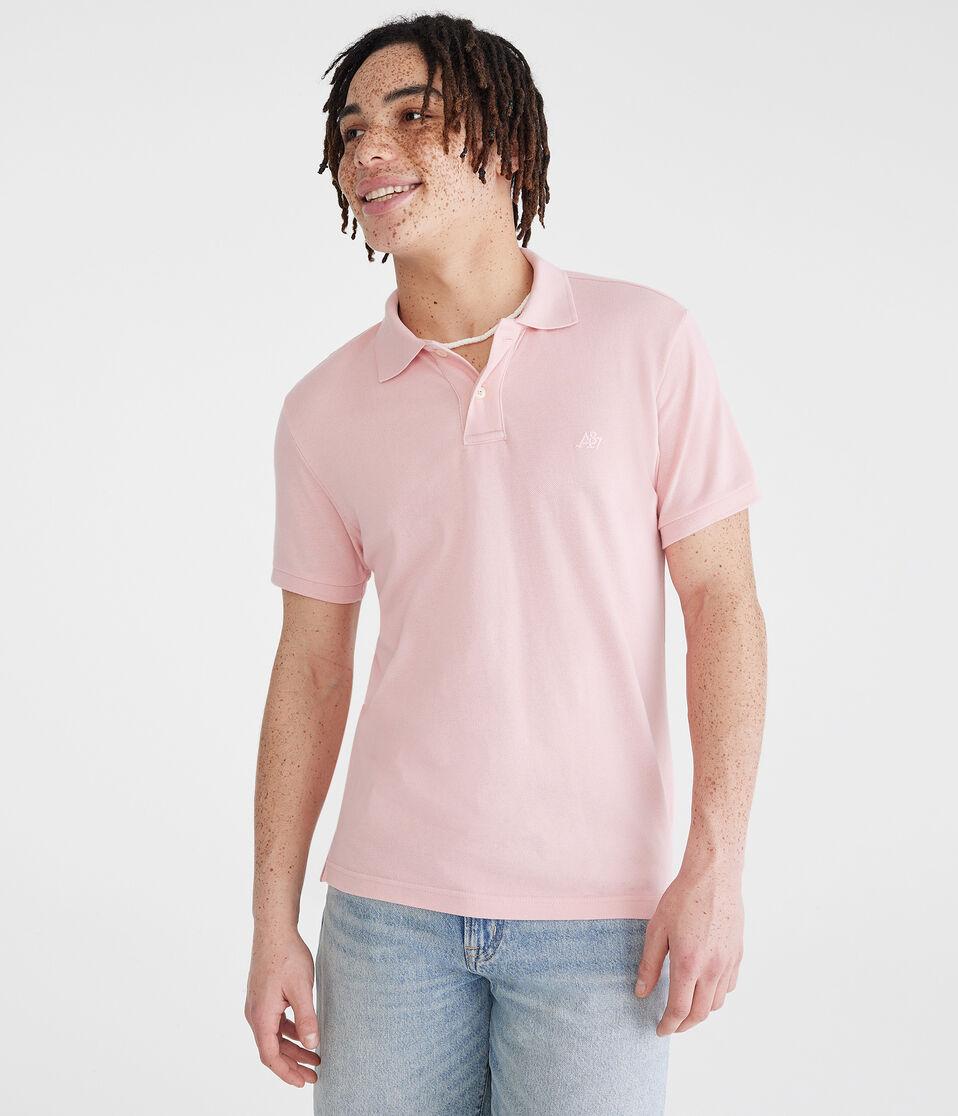 Aéropostale Tonal A87 Logo Piqué Polo Pink Dream