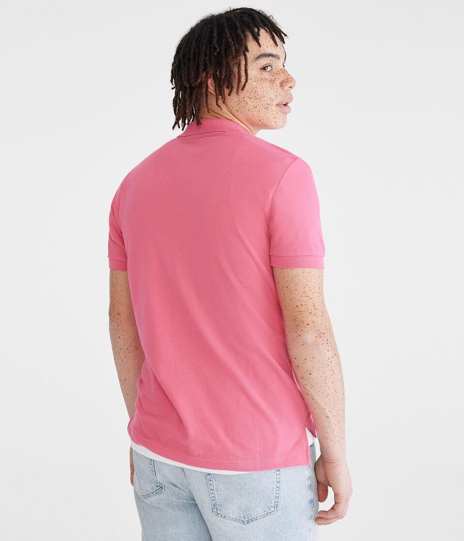 Aéropostale Tonal A87 Logo Piqué Polo Pink Flambe