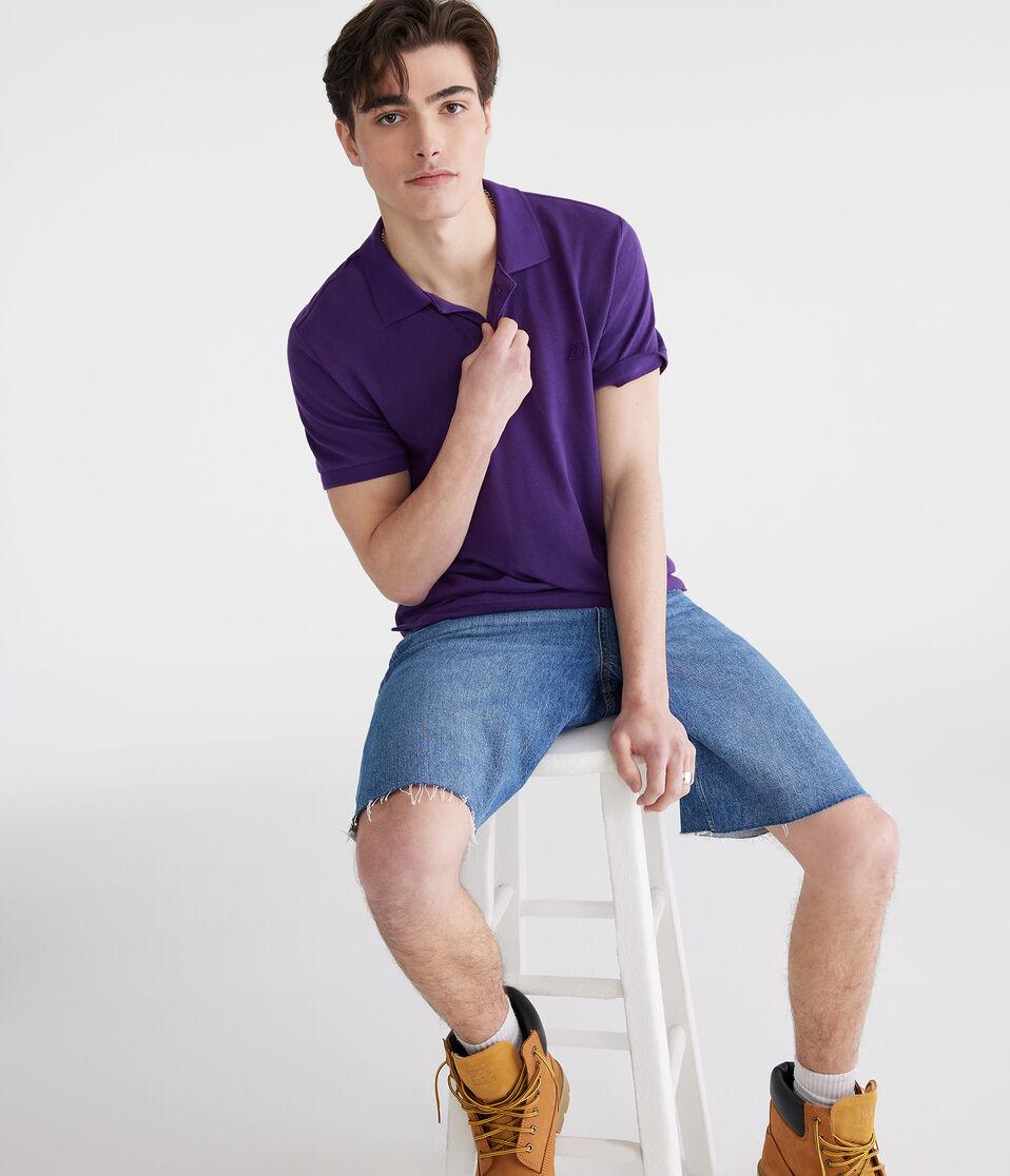 Aéropostale Tonal A87 Logo Piqué Polo Red Plum