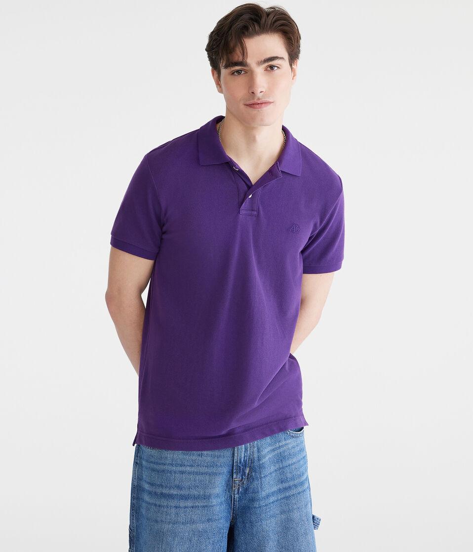 aéropostale Tonal A87 Logo Piqué Polo red plum