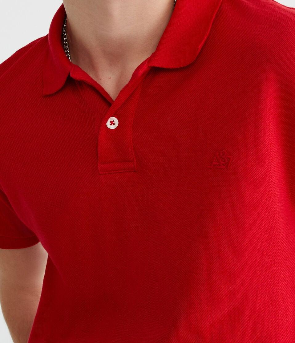 Aéropostale Tonal A87 Logo Piqué Polo Red Zinna