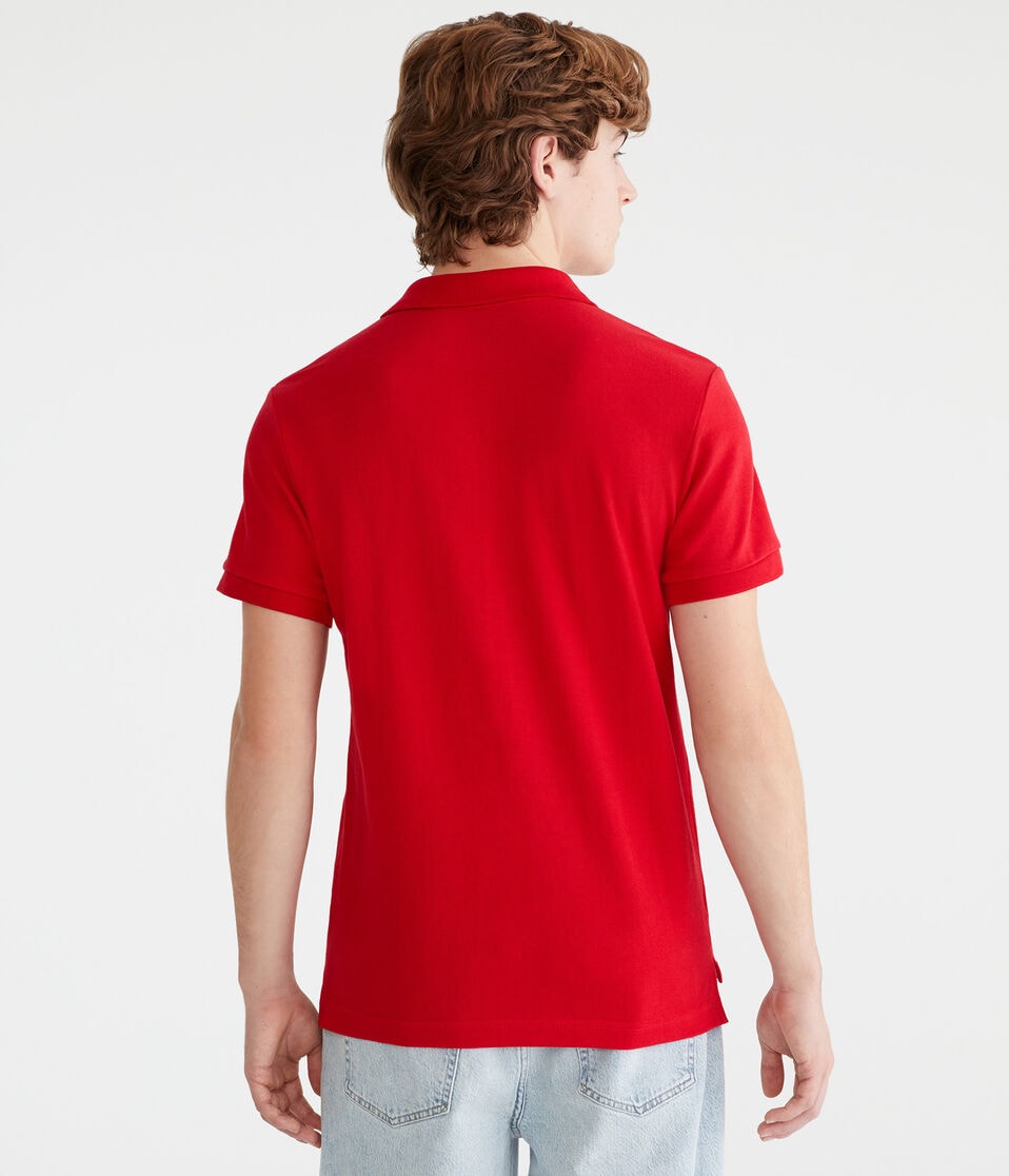 Aéropostale Tonal A87 Logo Piqué Polo Red Zinna