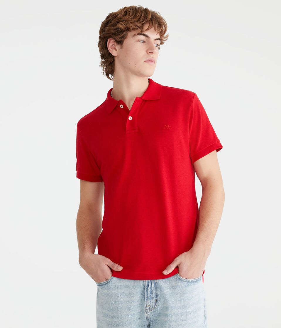 aéropostale Tonal A87 Logo Piqué Polo red zinna