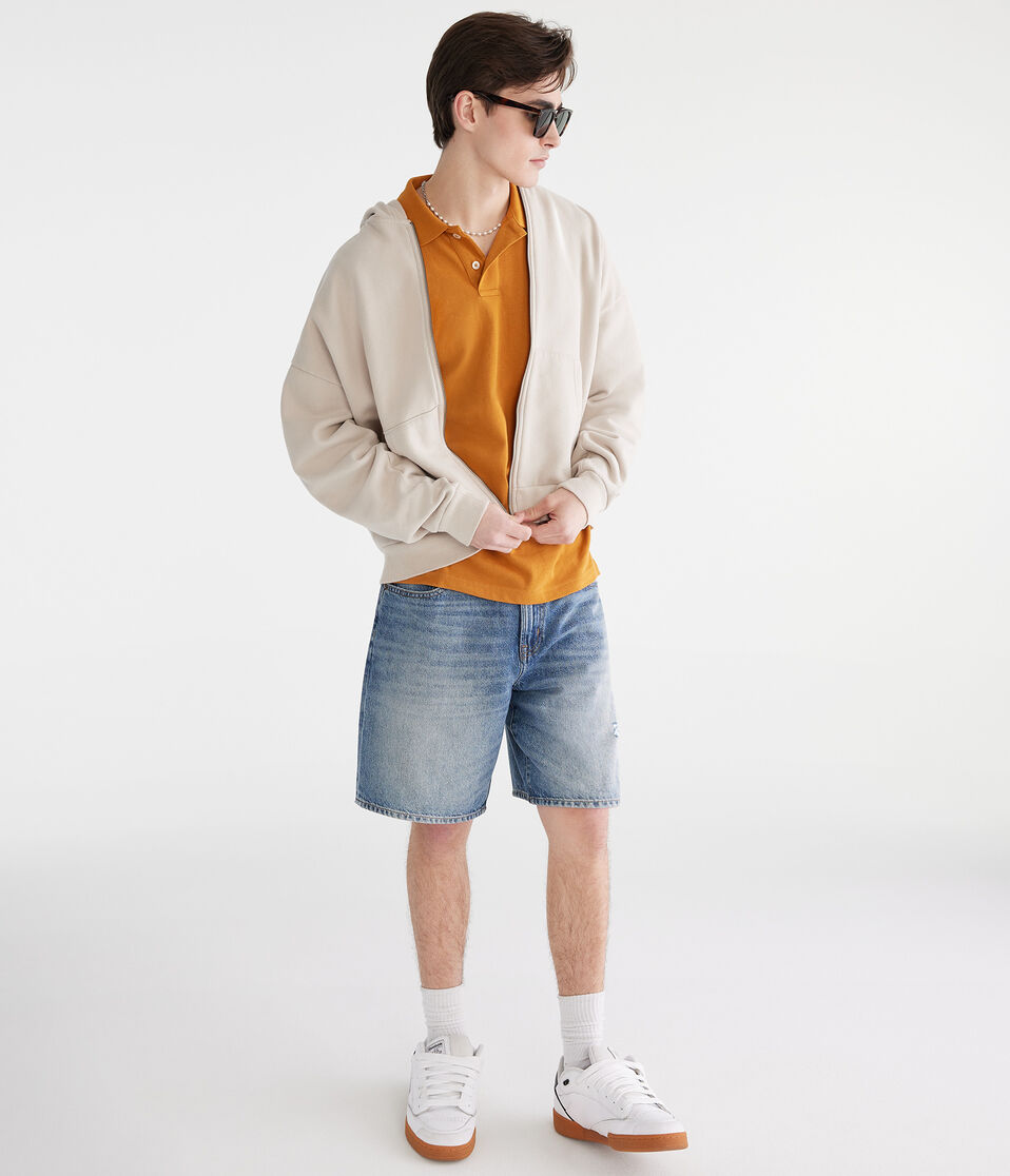 Aéropostale Tonal A87 Logo Piqué Polo Sudan Brown