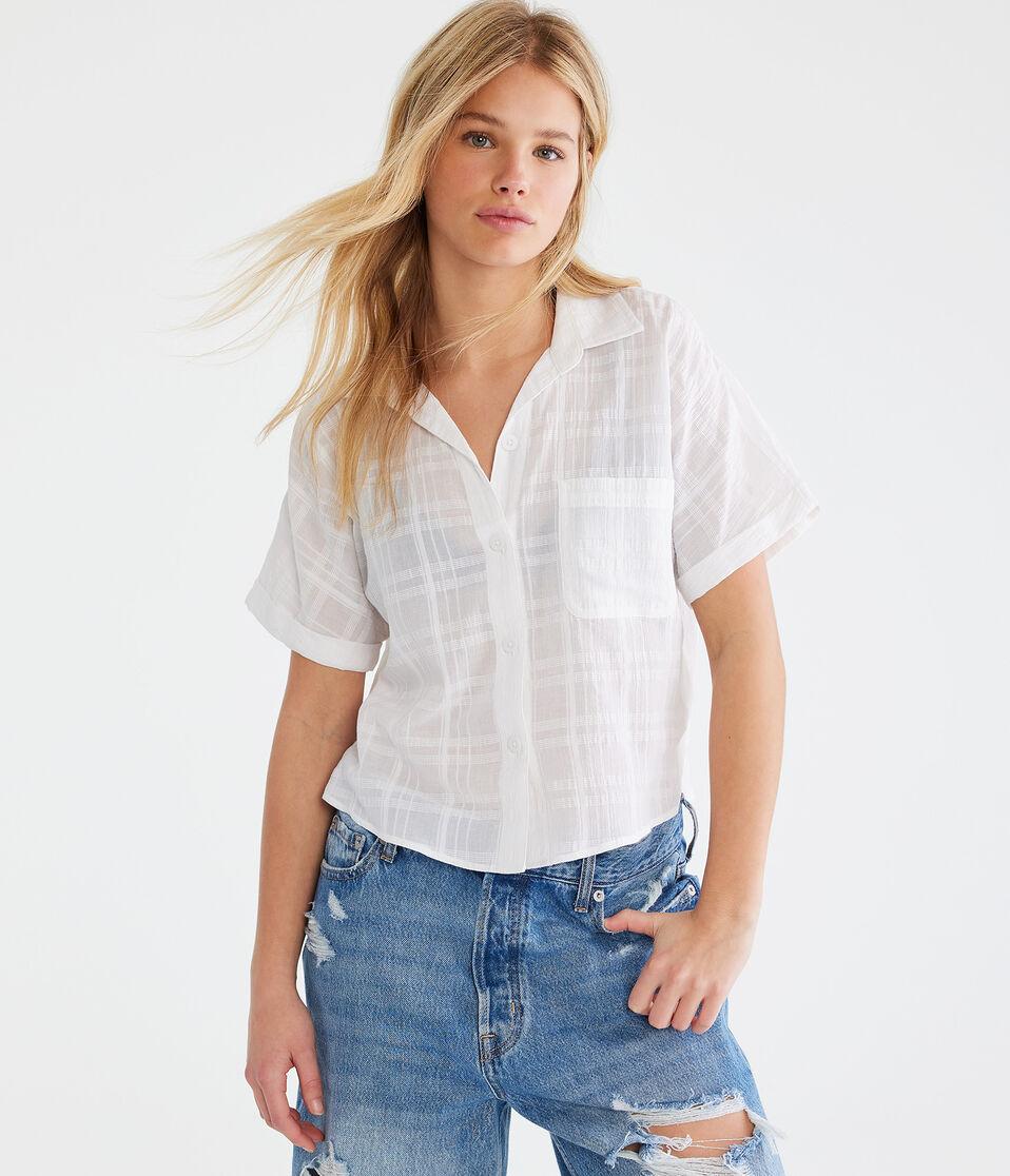 aéropostale Tonal Textured Stripe Shirt bleach