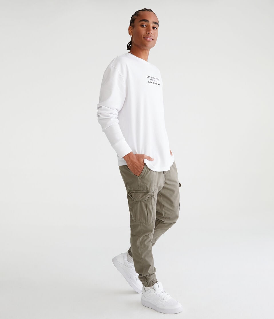 Aéropostale Twill Cargo Joggers Organic Olive