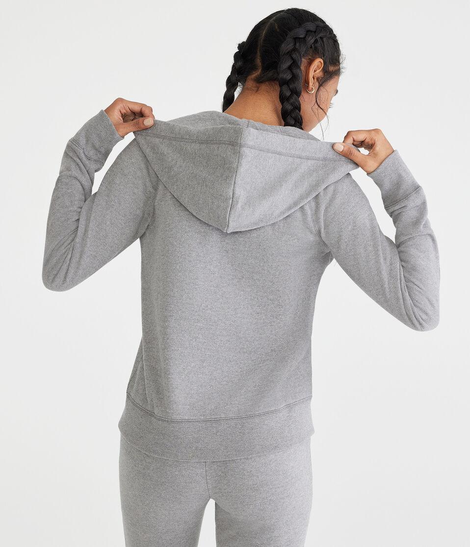 Aéropostale Uniform Full-Zip Hoodie Med Hthr Grey
