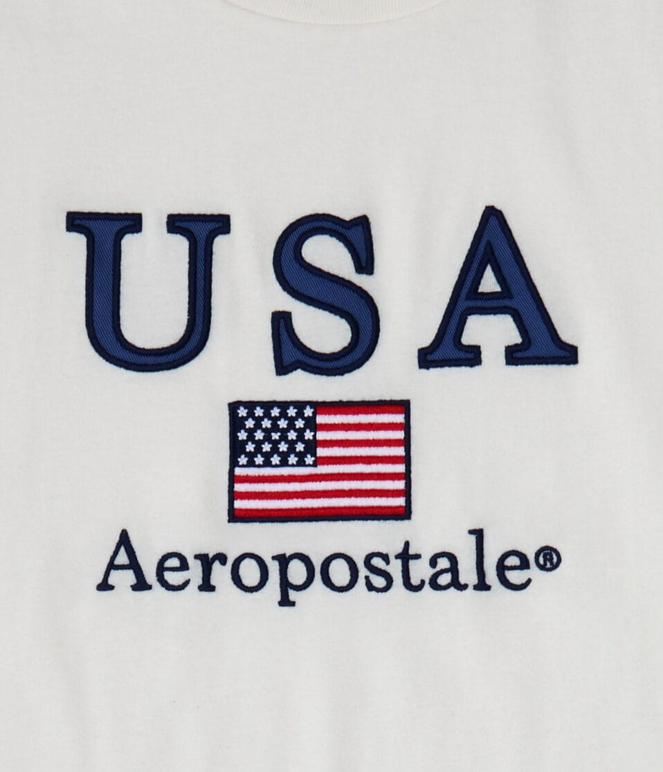 Aéropostale Aeropostale USA Appliqué Graphic Tee Cream