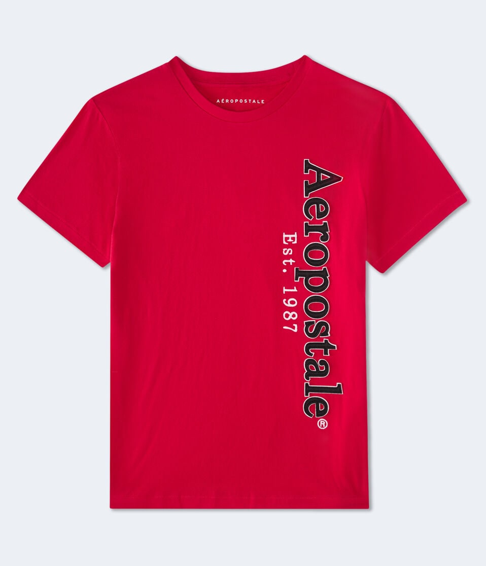 aéropostale Aeropostale Vertical Appliqué Graphic Tee red cedar