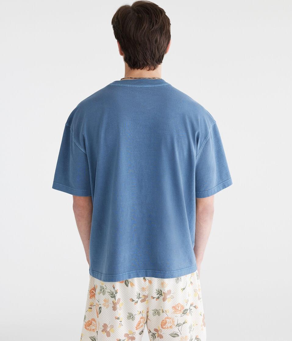 Aéropostale Washed Boxy Fit Crew Tee Blue Shadow