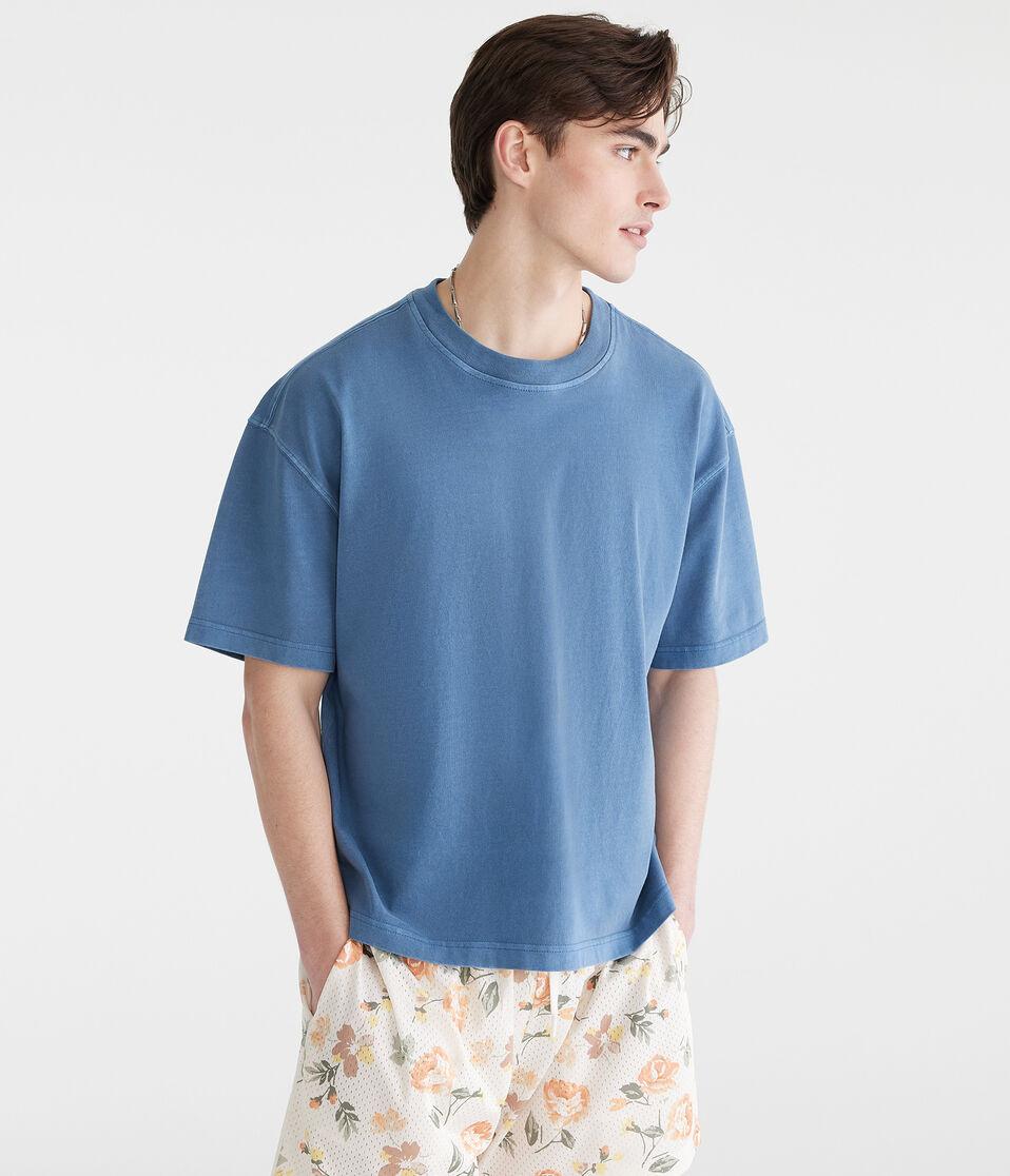 aéropostale Washed Boxy Fit Crew Tee blue shadow