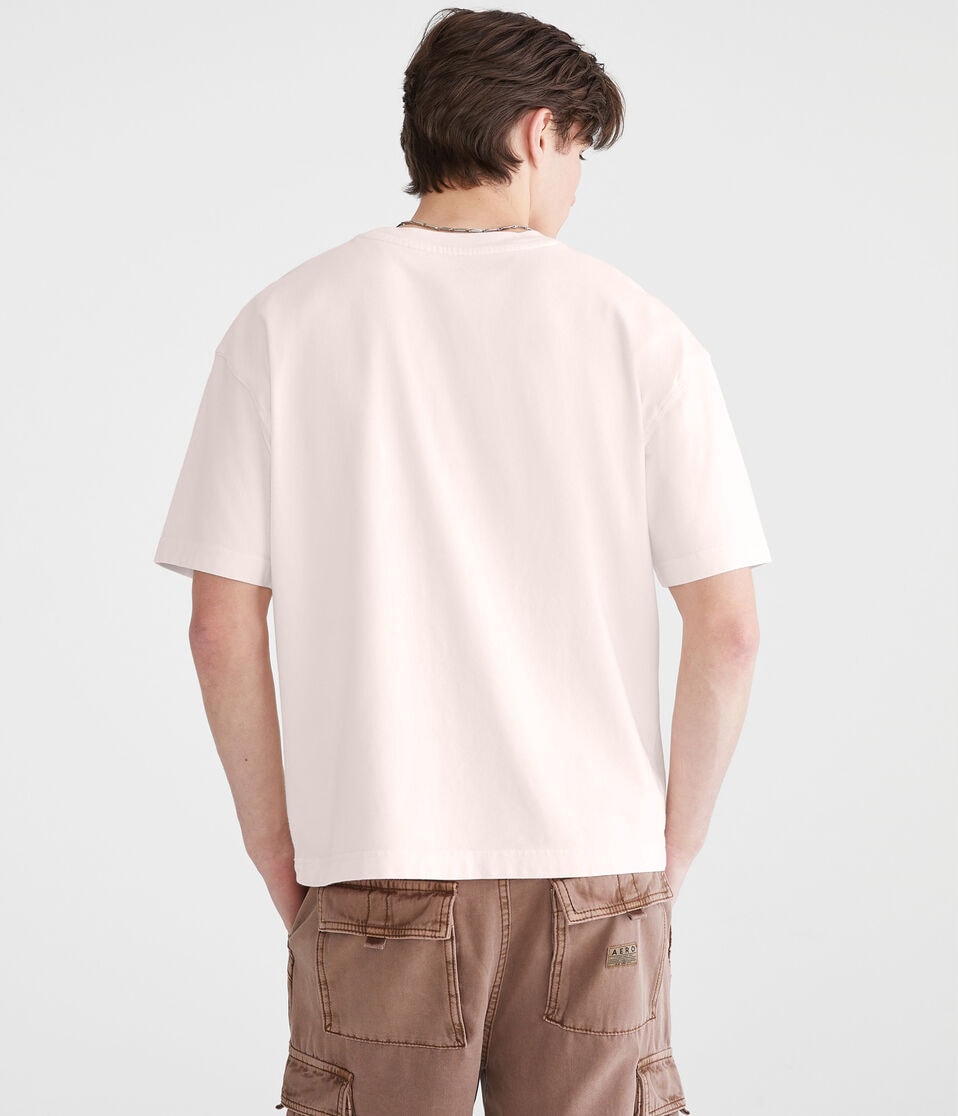 Aéropostale Washed Boxy Fit Crew Tee Pink Bluff