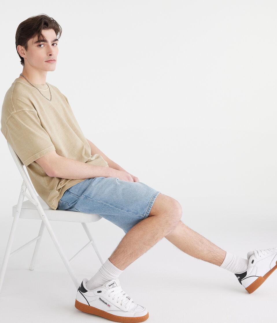 Aéropostale Washed Boxy Fit Crew Tee Straw