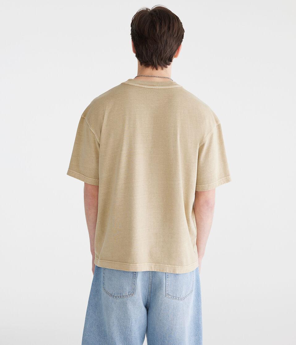 Aéropostale Washed Boxy Fit Crew Tee Straw